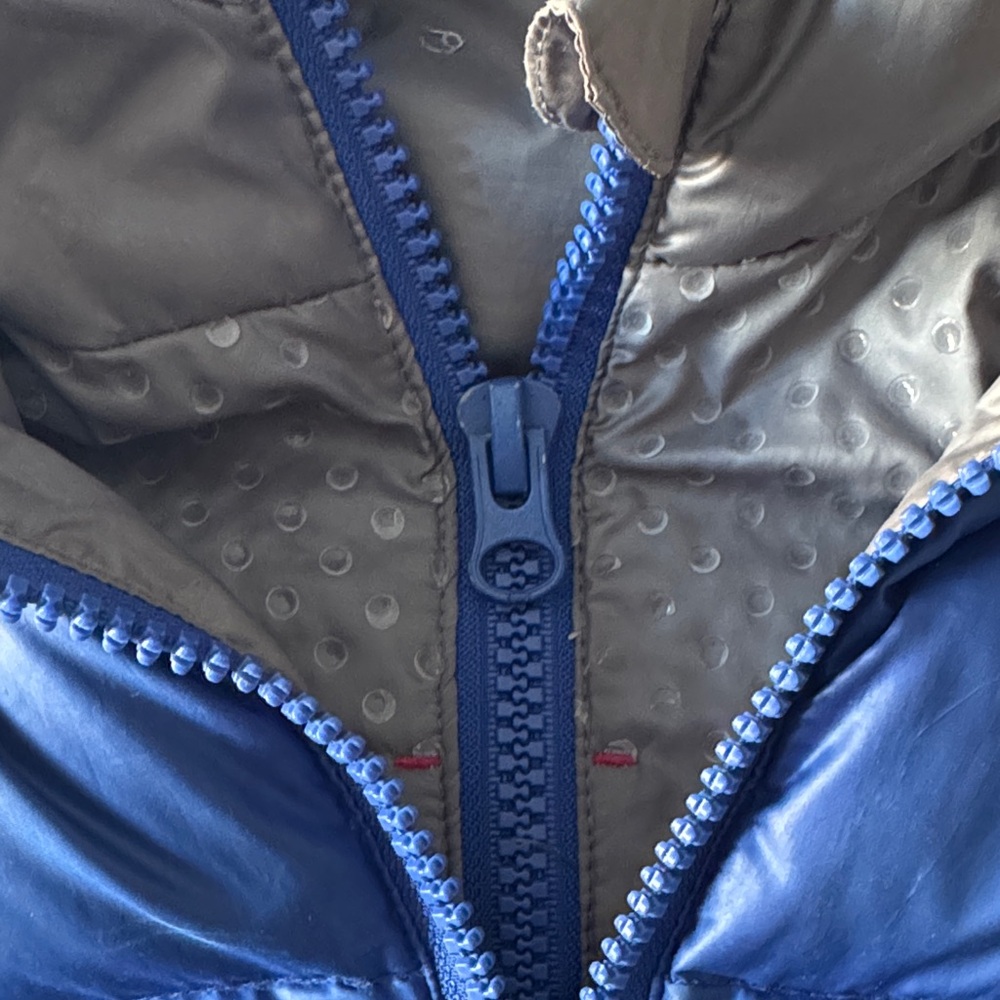One Kid Road Coat Blue and Gray down Hooded Jacket - Picture 3 of 7
